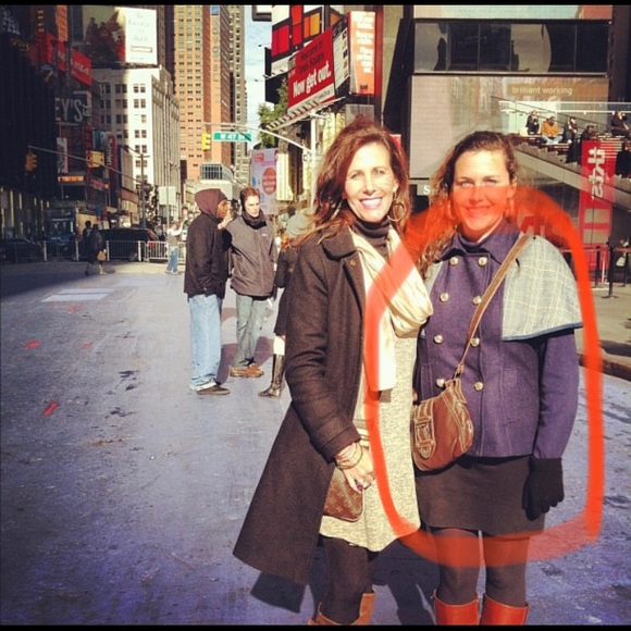 JOY JOY Navy & Plaid Wool Cape - Picture 2 of 7